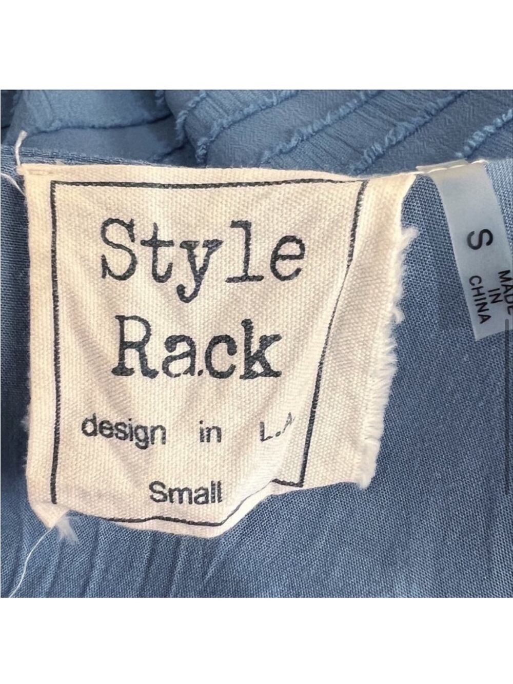 STYLE RACK Summer Sky Dusty Blue V-Neck Ruched Long-Sleeve Mini Dress - Picture 7 of 8